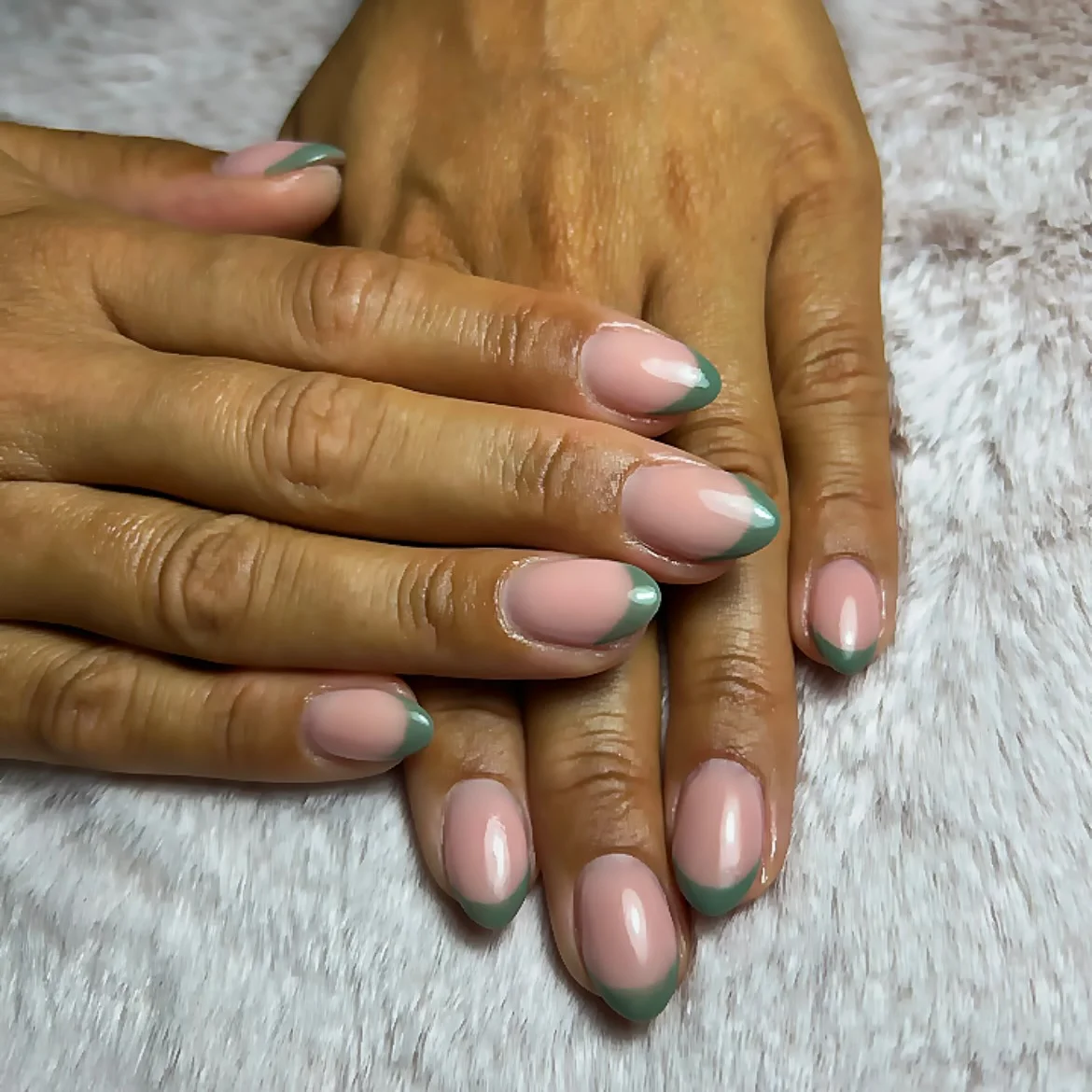 fall french nails 2026 Sage Green French Tips For A Fresh Autumn Palette