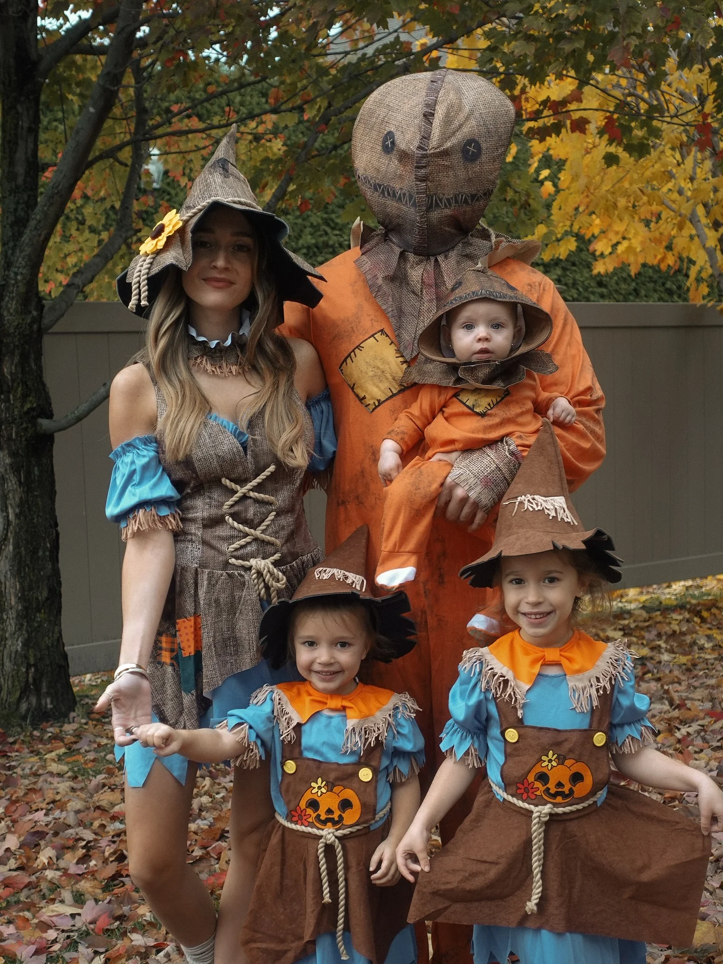 best halloween costume ideas 2026 Whimsical Scarecrow Family