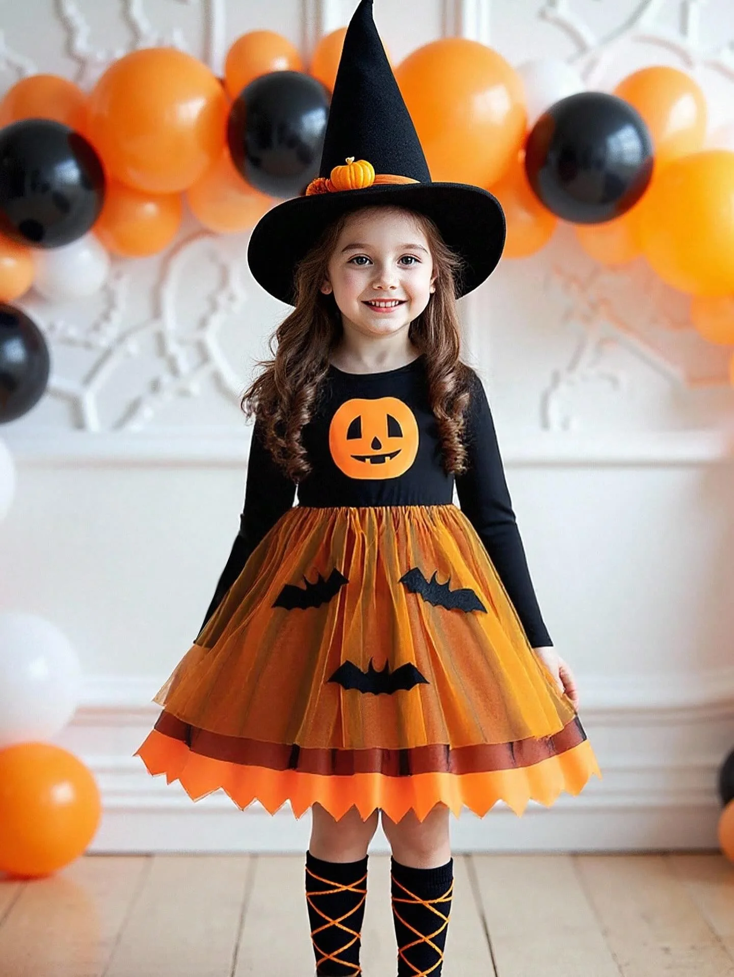 halloween costume for kids 2026 Classic Witch Costume With A Pumpkin Twist