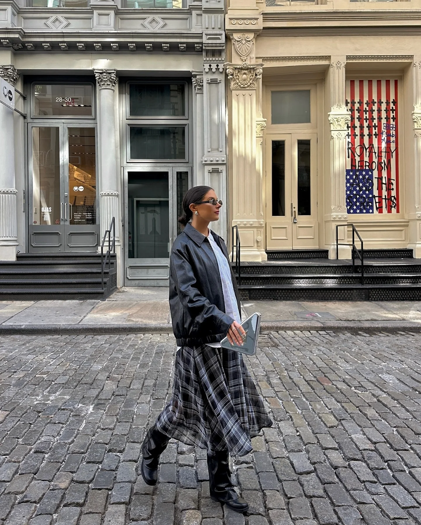september fashion trends 2026 Polished Plaid Skirt With A Leather Jacket