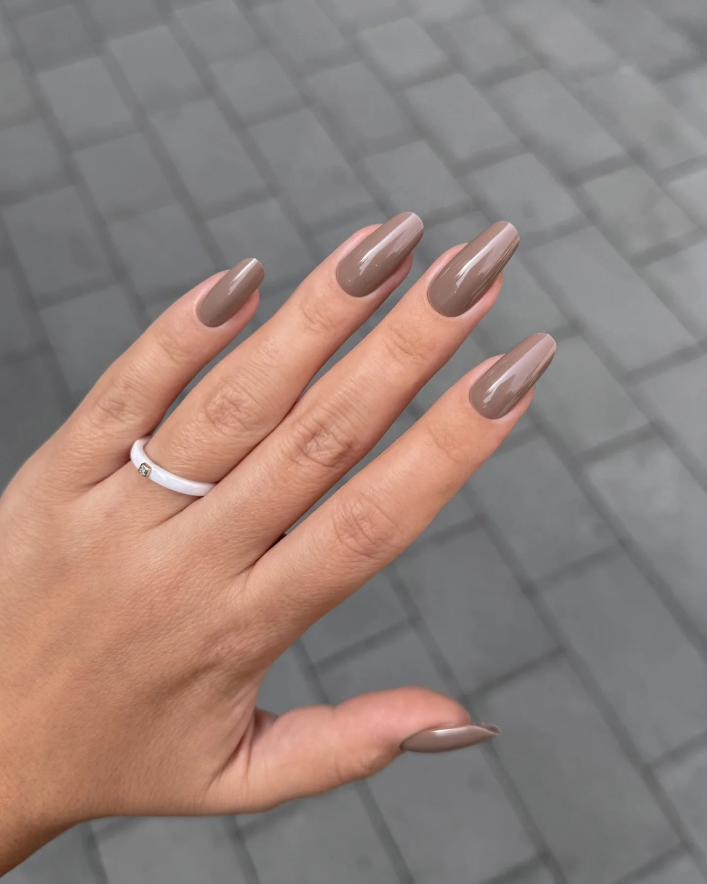 fall manicure colors 2026 Mocha Taupe For A Quiet Luxury Manicure