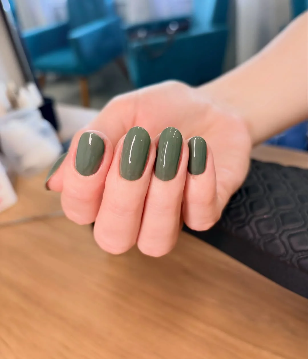 autumn nails color Muted Olive Green For A Modern Fall Mood