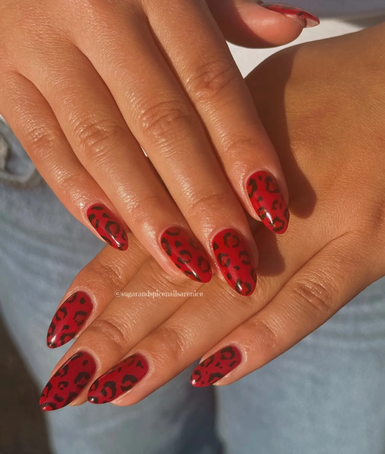 fall nails for tan skin tone Bold Red Leopard Nails For An Autumn Statement