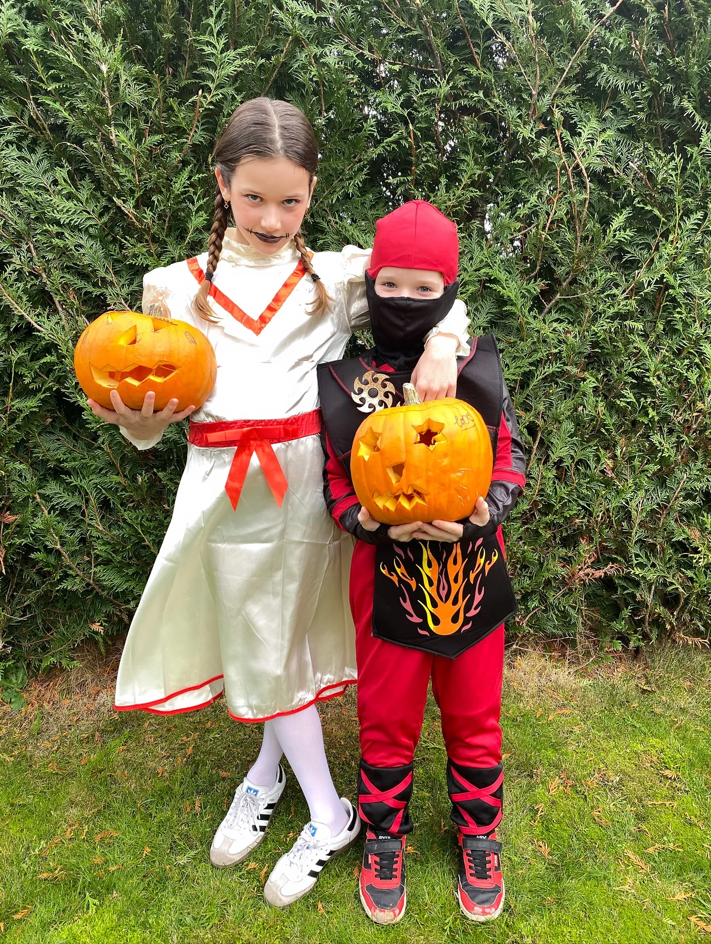 halloween costume for kids 2026 Ghostly Doll And Red Ninja Duo