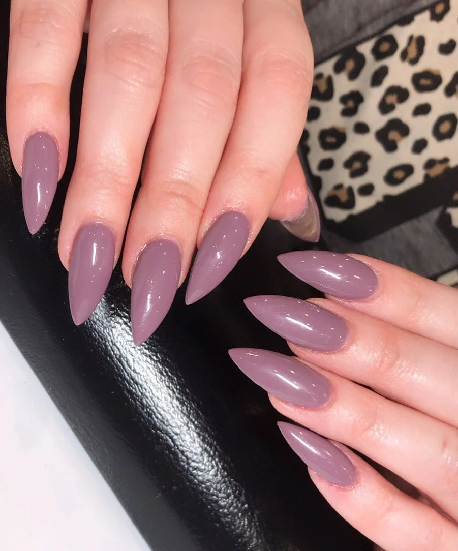 fall manicure colors 2026 Soft Mauve Almond Nails With A Polished Finish