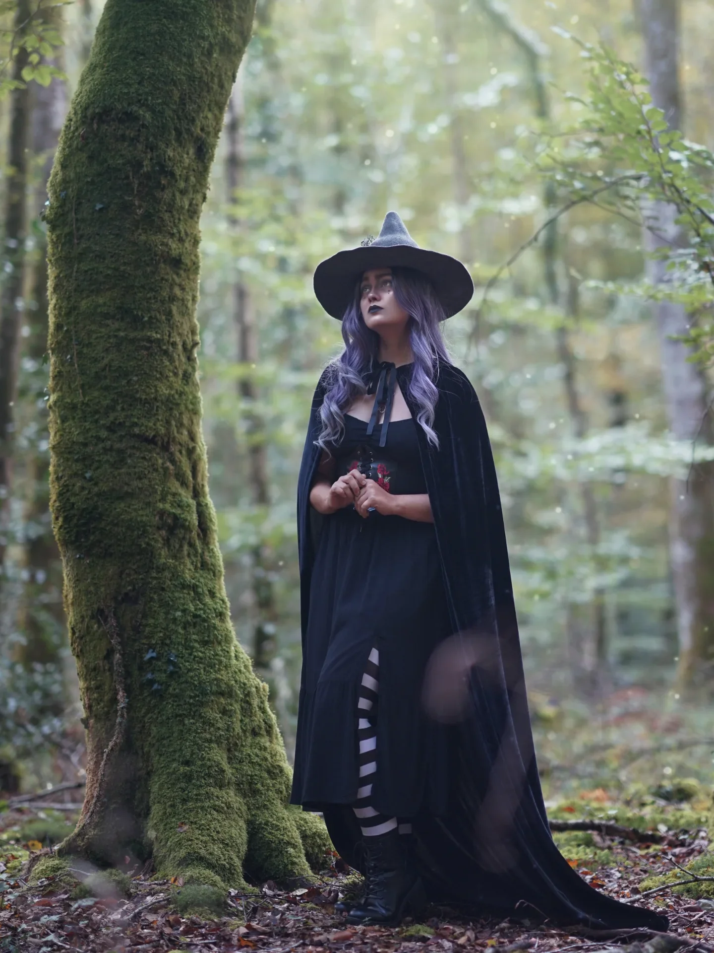 best halloween costume ideas for women Woodland Witch With A Dramatic Black Cape