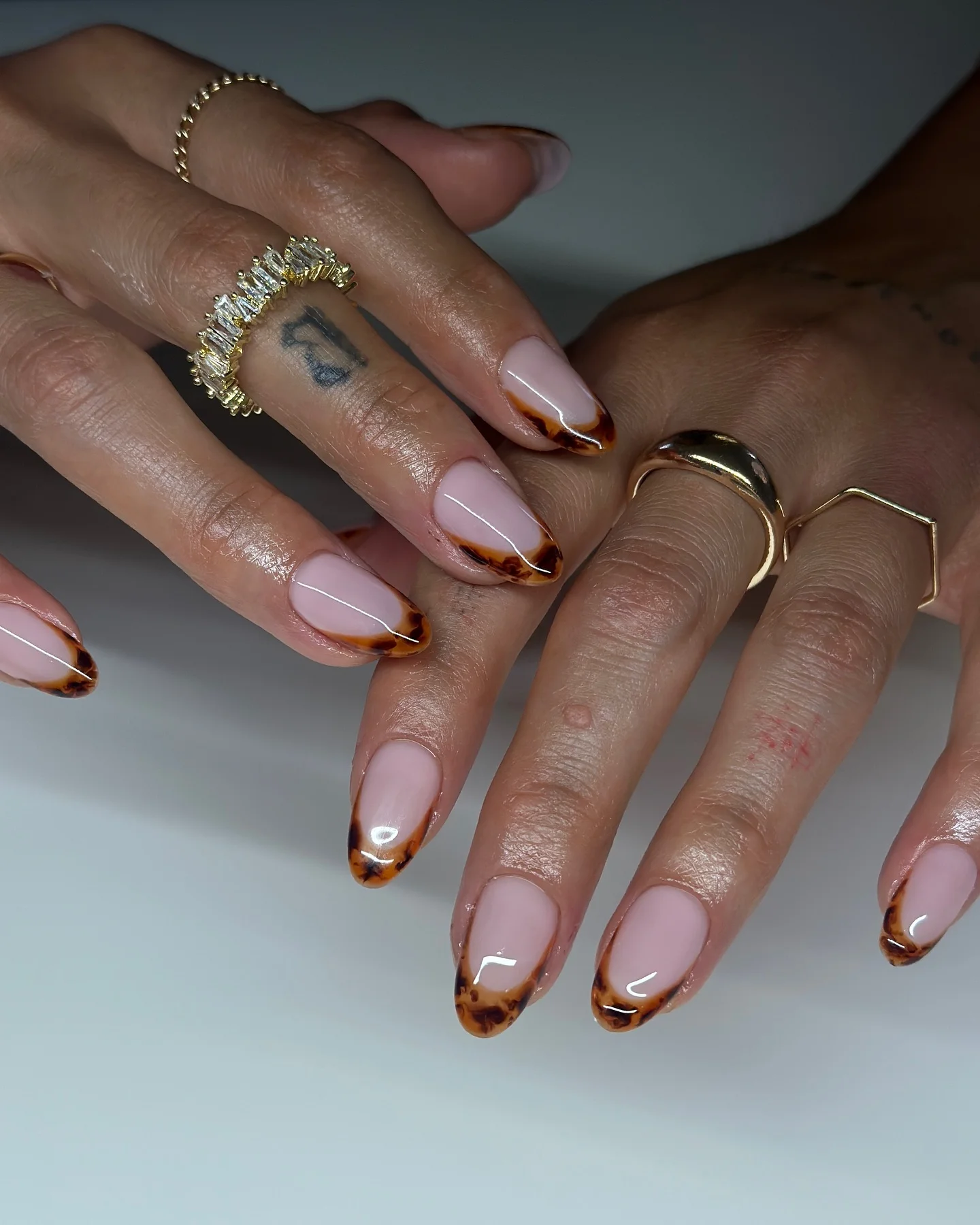 fall short almond nails 2026 Elegant Tortoiseshell French Tips With Modern Simplicity