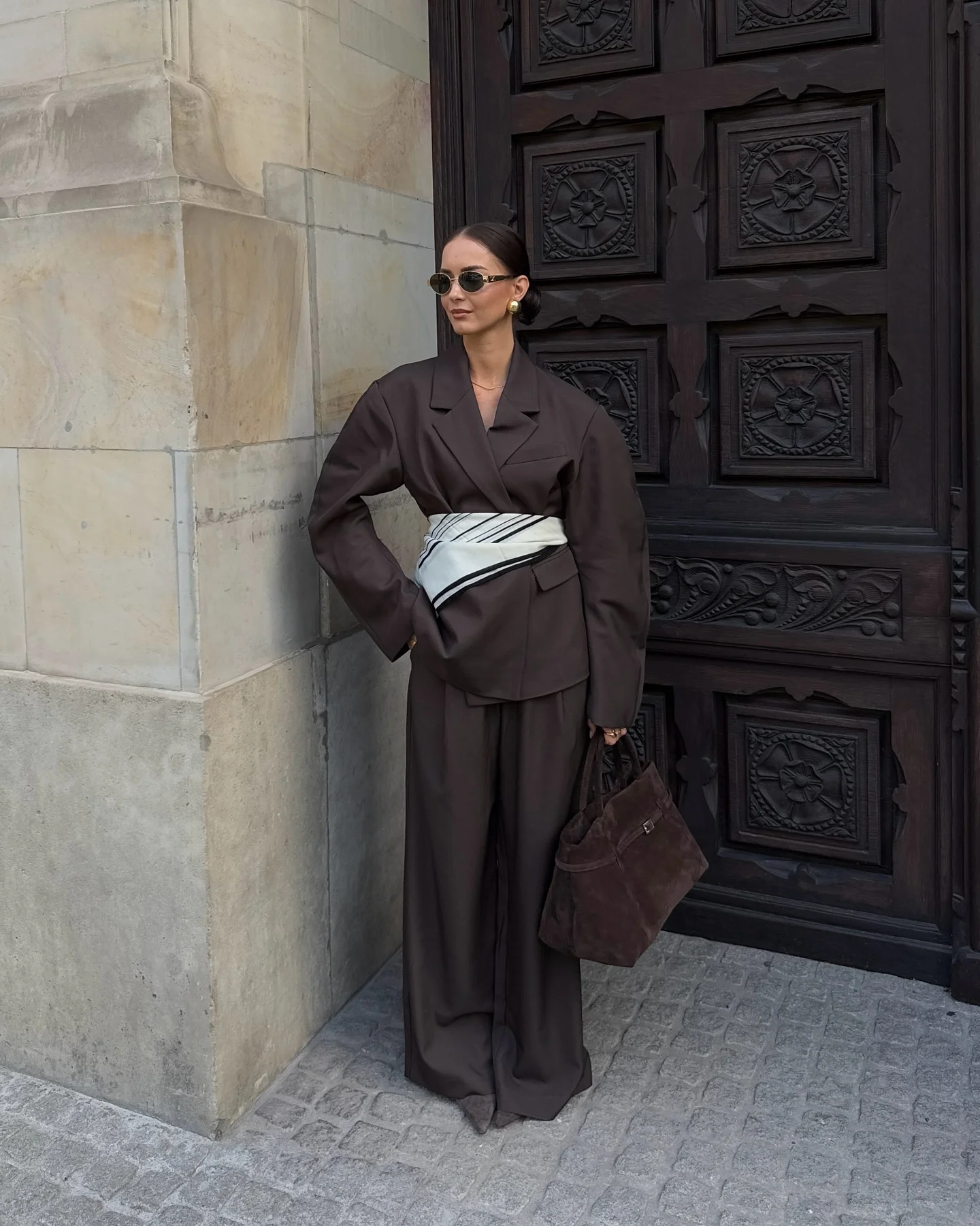 september fashion trends 2026 Deep Chocolate Tailoring With A Statement Waist