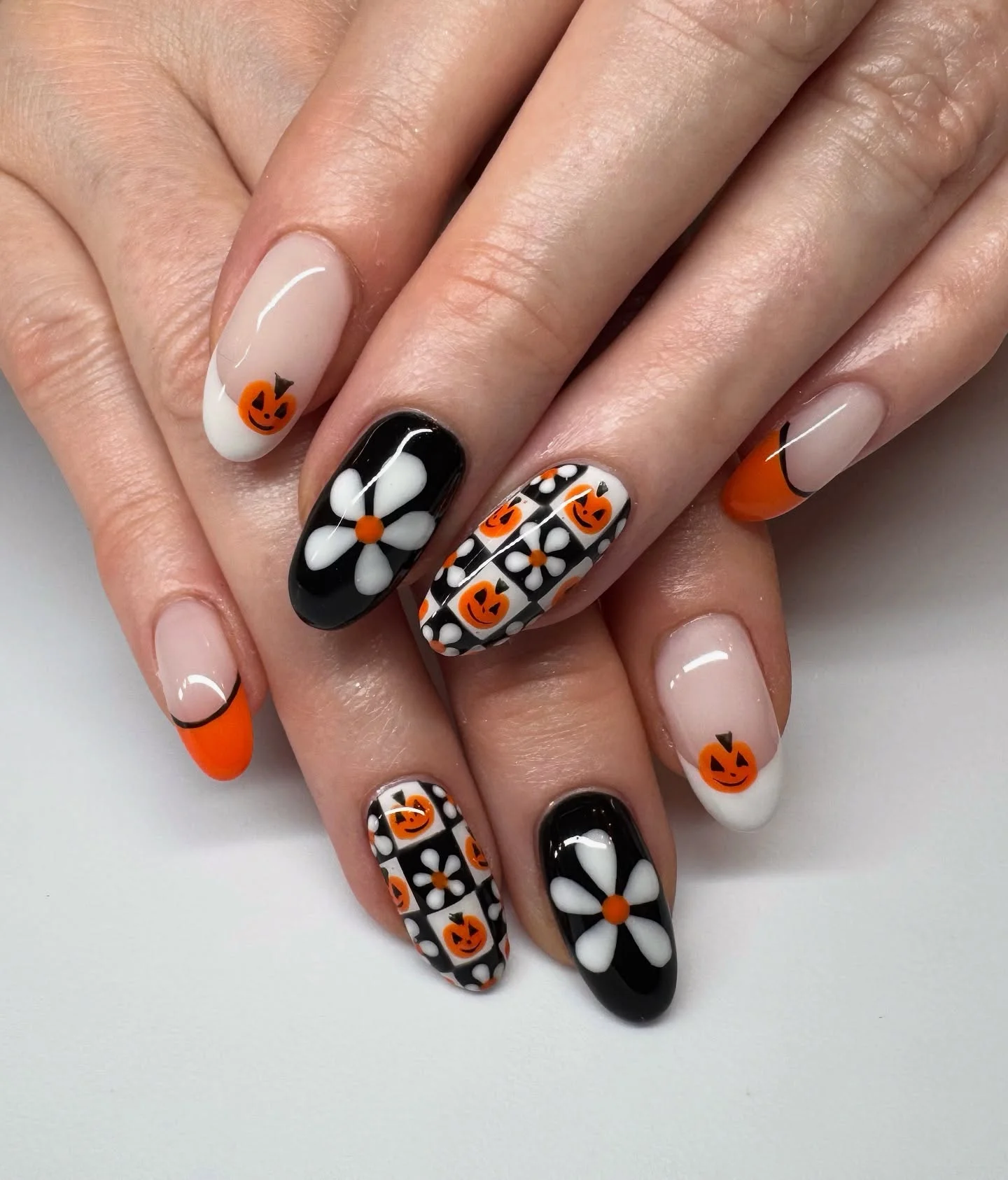 fall nails with pumpkins 2026 Classic Pumpkin French With A Fall Twist