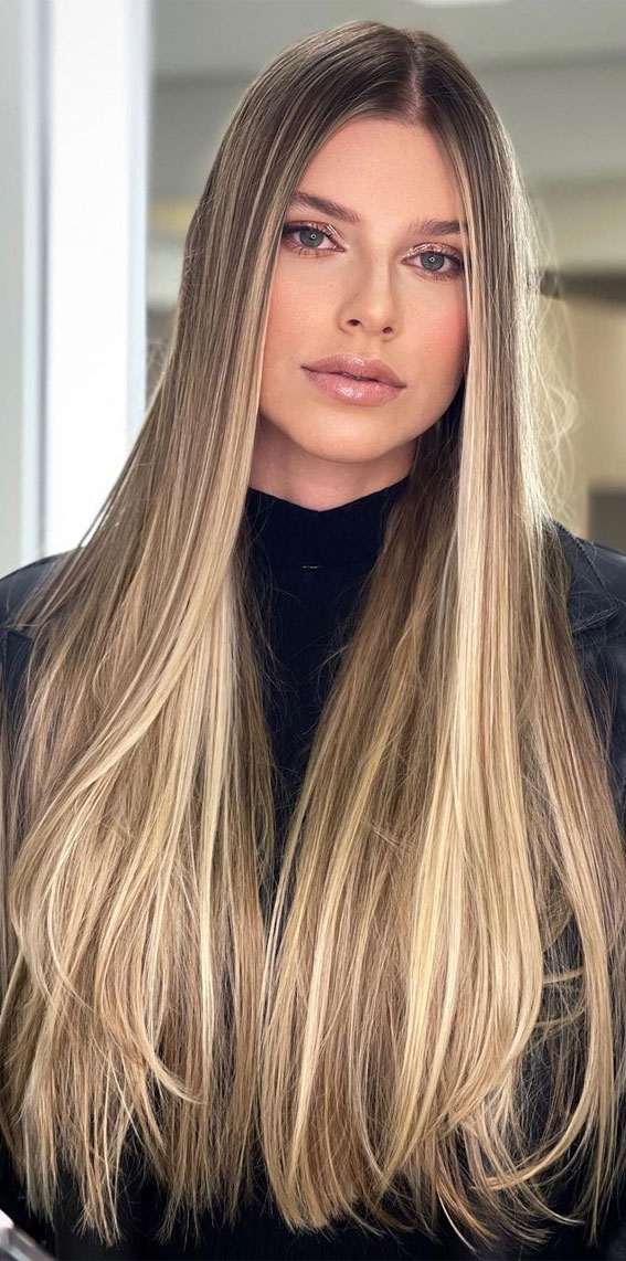 Sleek Mid-Back Honey Blonde Cut Sleek Mid-Back Honey Blonde Cut — Winter Haircuts for Straight Hair