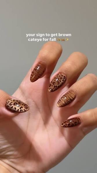 Brown Cat Eye Nail Designs 2026