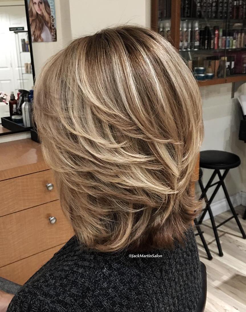Collarbone Layered Shag With Blowout — Winter Haircuts for Women Over 50