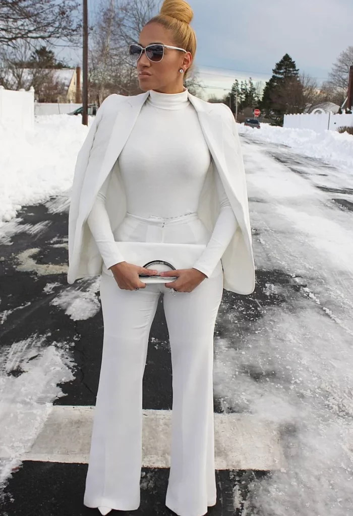 Monochromatic White Power Suit for a Chic Statement — Deep Winter Outfits