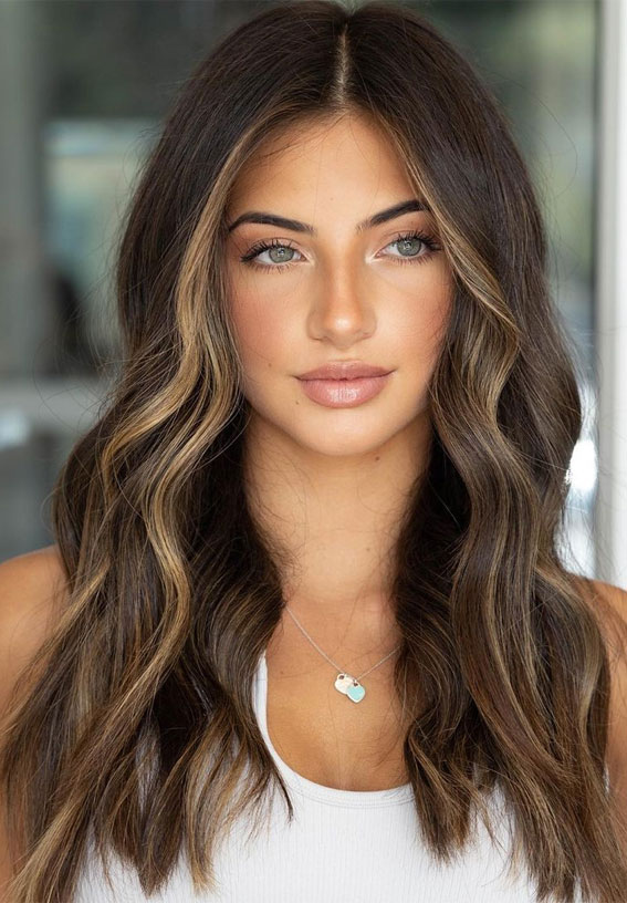 Dark Brown With Face-Framing Balayage Dark Brown With Face-Framing Balayage — Winter Hair Colors for Brown Eyes