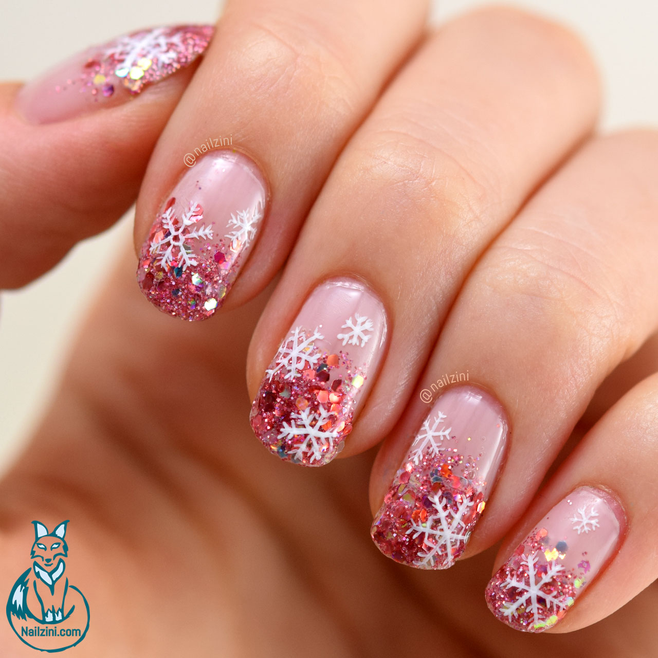 Glitter Gradient Snowflake Nail Art -- Born Pretty Review -- | Nailzini: A Nail Art Blog