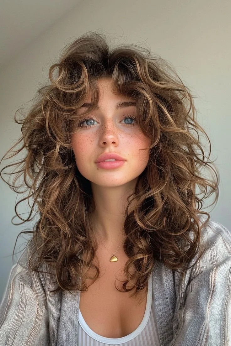 The Air-Dried Layered Shag — Winter Haircuts for Curly Hair