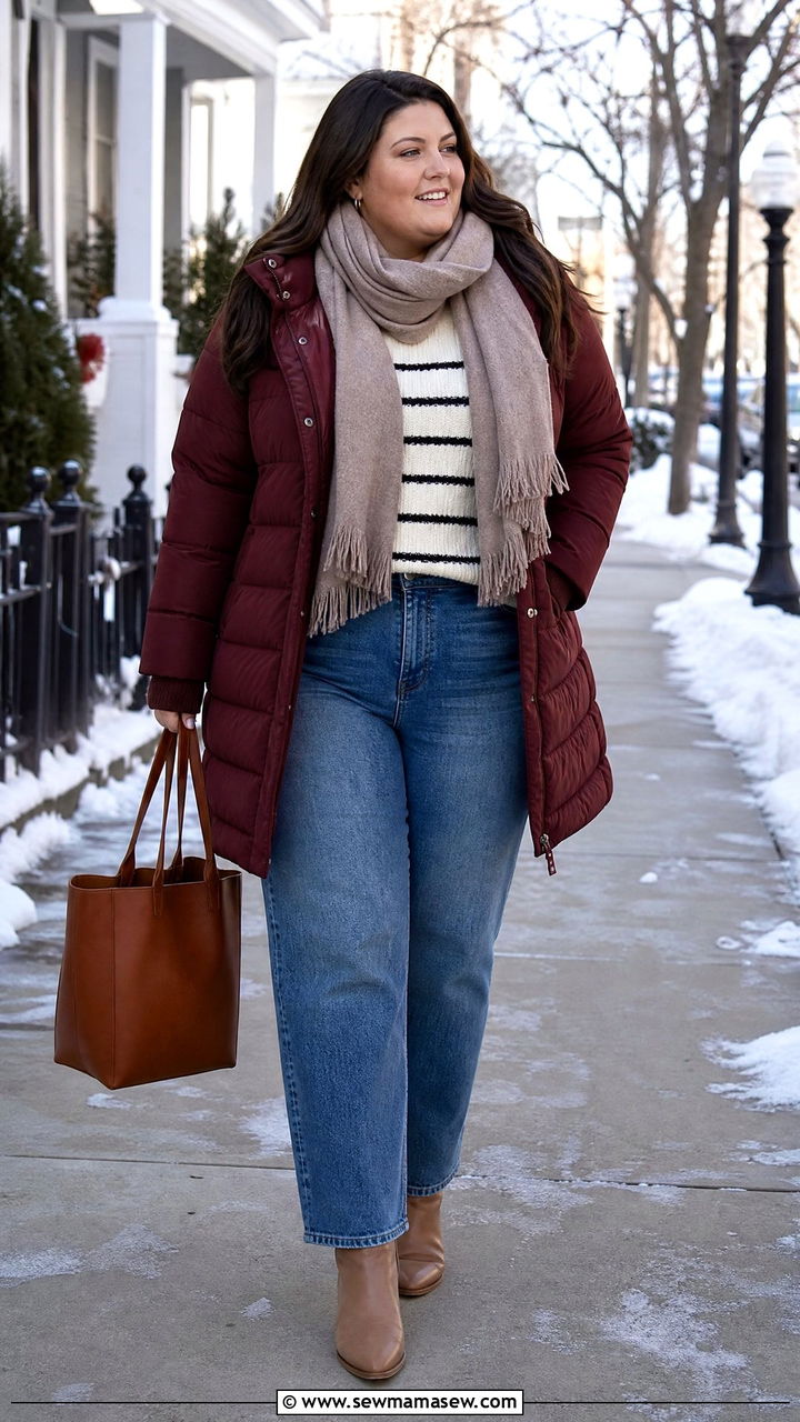 20 Plus Size Puffer Jacket Outfit Ideas for Winter Chic