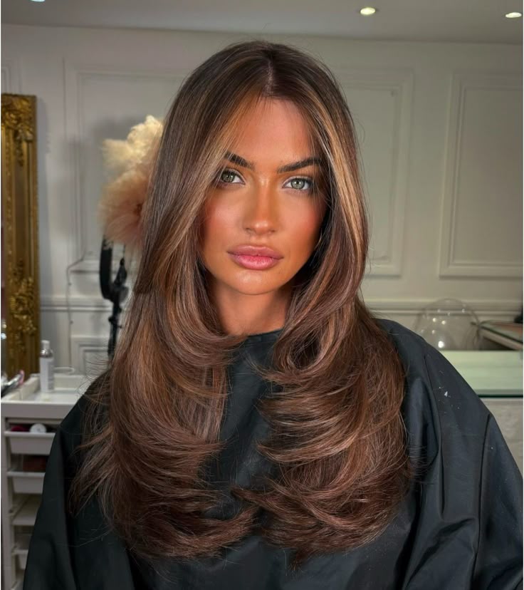 Medium Brown With Warm Blonde Highlights Medium Brown With Warm Blonde Highlights — Low Maintenance Winter Hair Colors