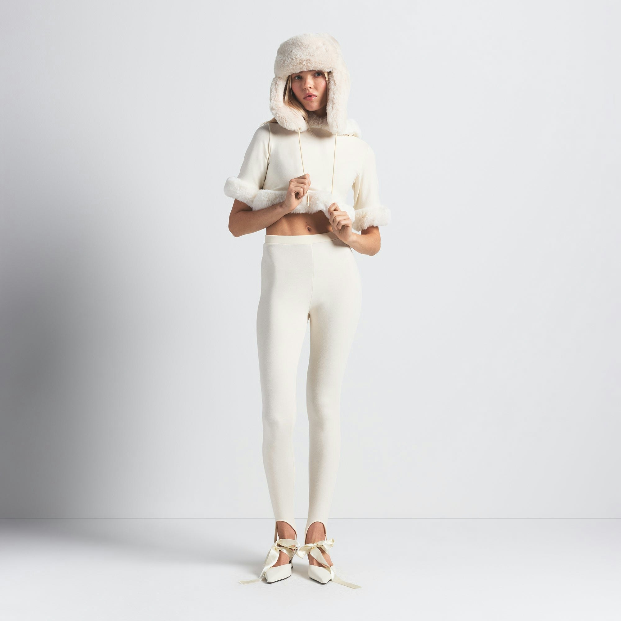 FAUX FUR TRAPPER HAT | EGRET | SKIMS