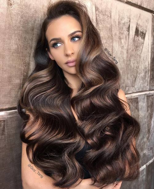 Dark Chestnut Base With Caramel Colour Melt — Chestnut Brown Hair