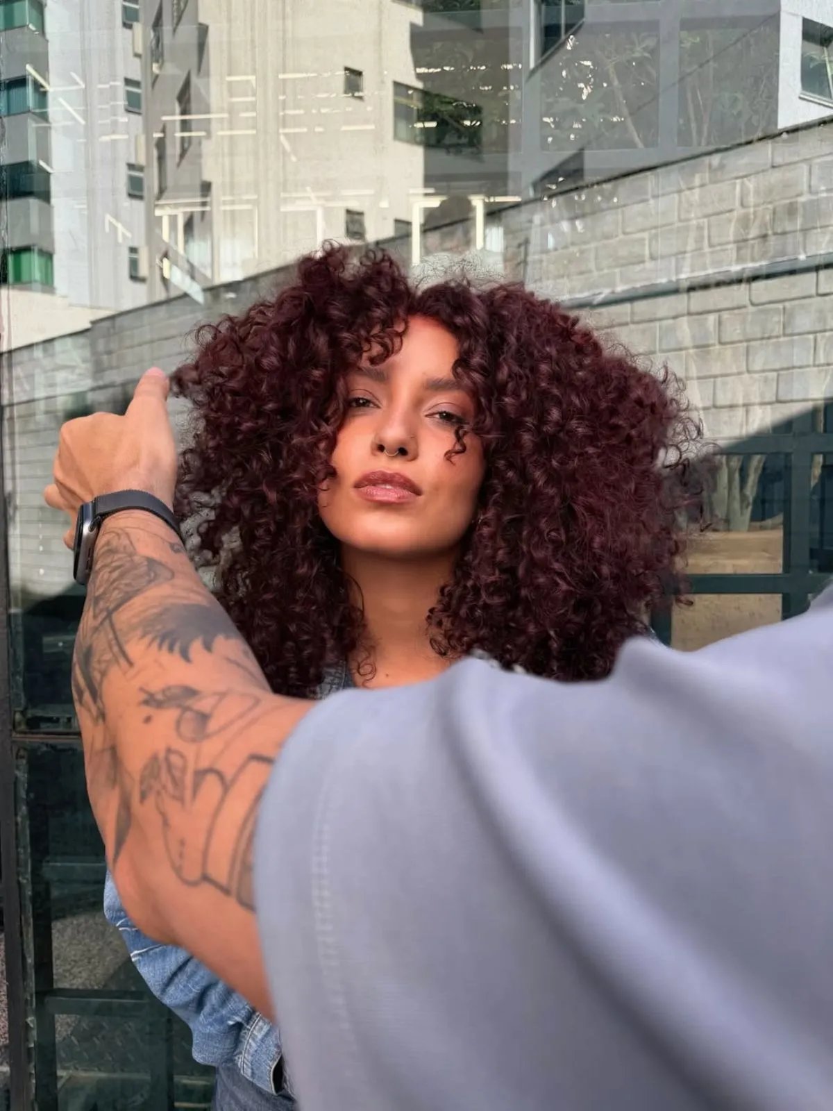 Deep Burgundy With Cherry Red Highlights Deep Burgundy With Cherry Red Highlights — Winter Red Hair Colors
