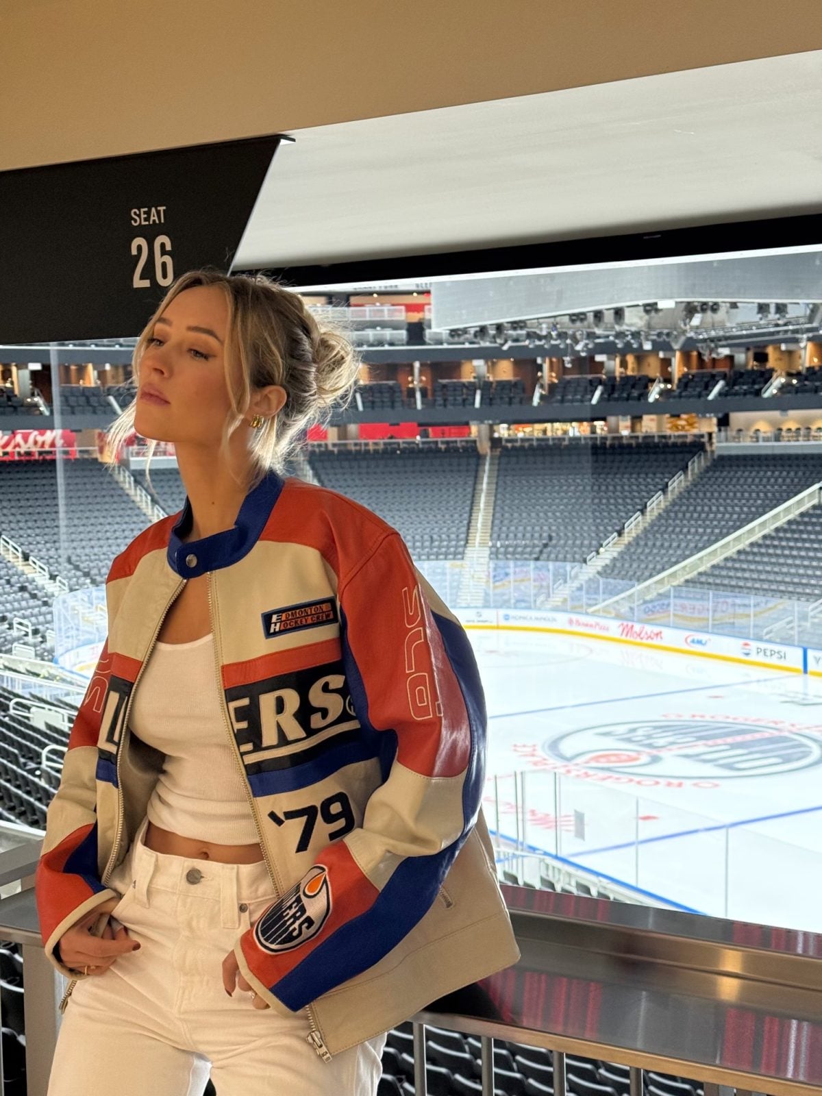 Moto Jacket Meets Athleisure for a Chic Game Day — Hockey Game Outfits