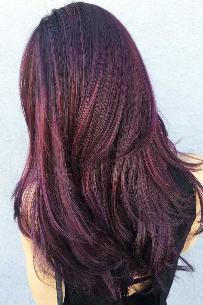 Deep Plum With Magenta Highlights Deep Plum With Magenta Highlights — Deep Winter Hair Color