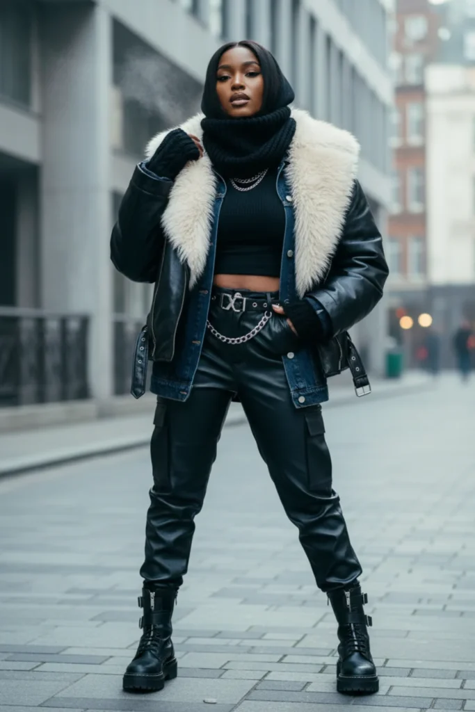 Layered Jackets for an Edgy Streetwear Vibe — Baddie Winter Outfits