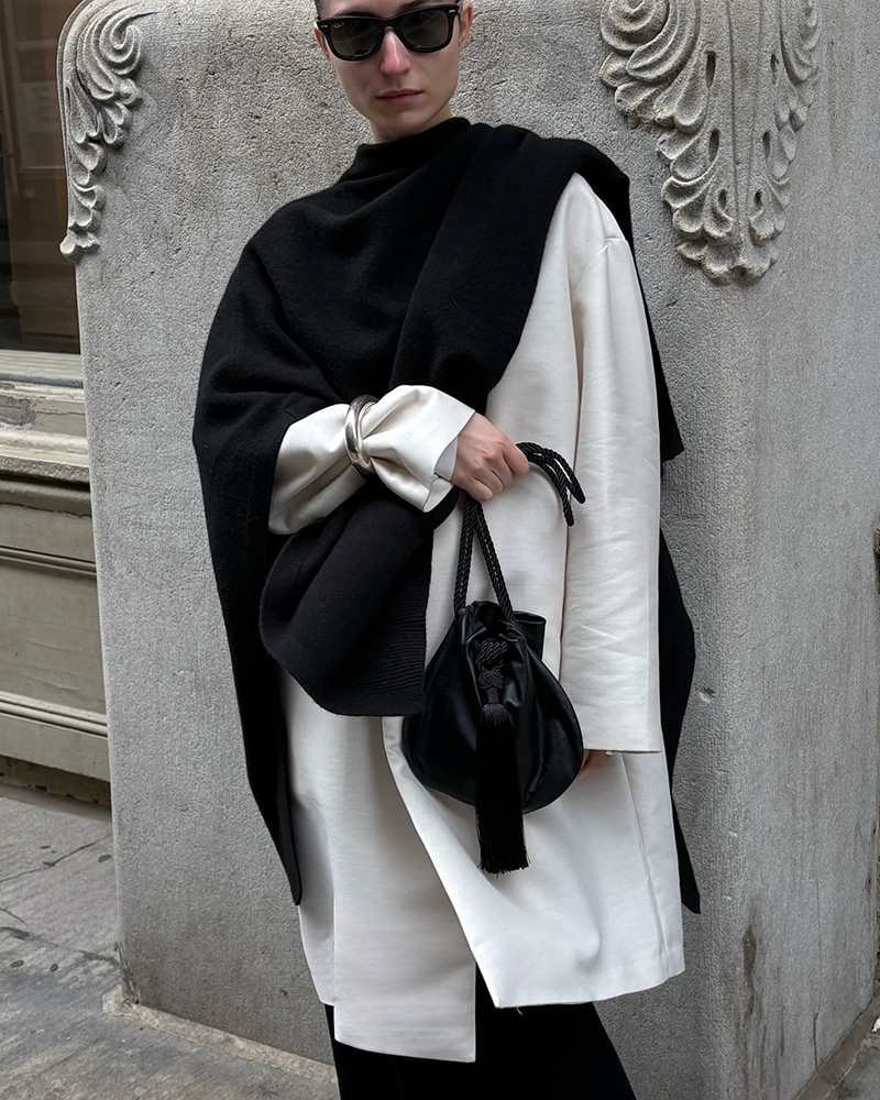 Integrated Scarf Detail for Modern Elegance Integrated Scarf Detail for Modern Elegance — Scarf Outfits