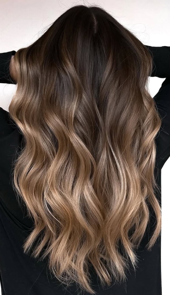 Dark Brown Root Melt Bronde Balayage — Mushroom Brown Hair