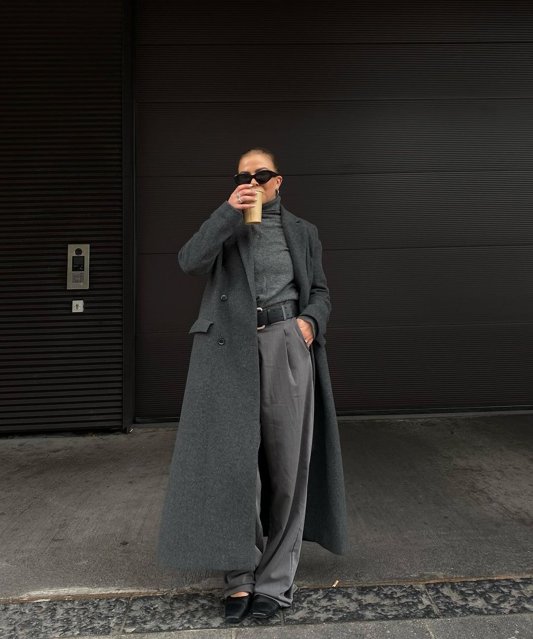 Monochromatic Grey Ensemble with Wool Coat Monochromatic Grey Ensemble with Wool Coat — Casual Winter Outfits