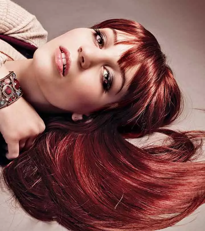 Collarbone Mahogany with Blunt Bangs Collarbone Mahogany with Blunt Bangs — Mahogany Hair Color