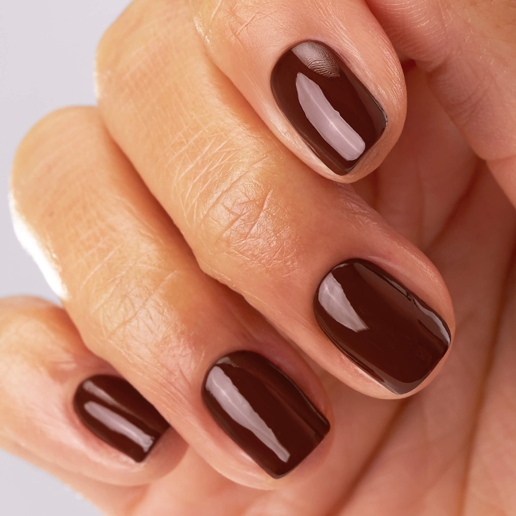 Rich Glossy Short Square Brown Rich Glossy Short Square Brown — Chocolate Brown Nails