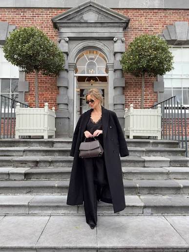 Cozy Wool Coat and Jeans with a Statement Scarf Cozy Wool Coat and Jeans with a Statement Scarf — Classy Winter Outfits