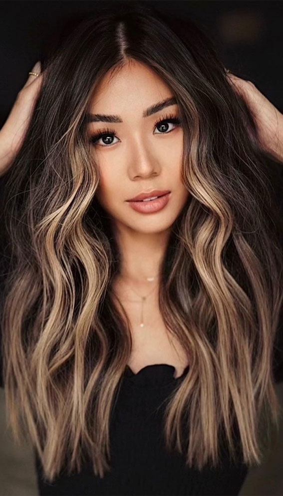 Dark Brown With Blonde Highlights — Dark Winter Hair Colors