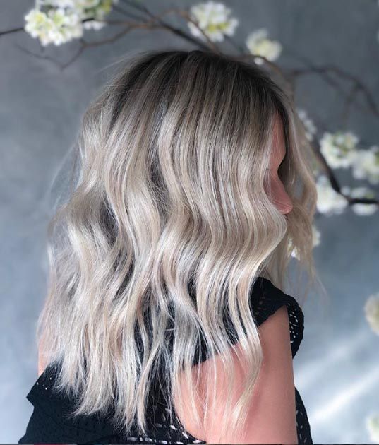 Voluminous Curls With Icy Platinum Voluminous Curls With Icy Platinum — Icy Blonde Hair