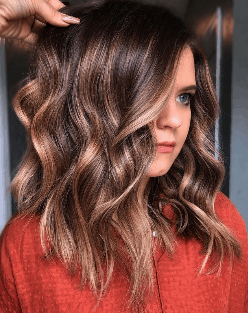 Dimensional Brown With Blonde Balayage — Cinnamon Brown Hair