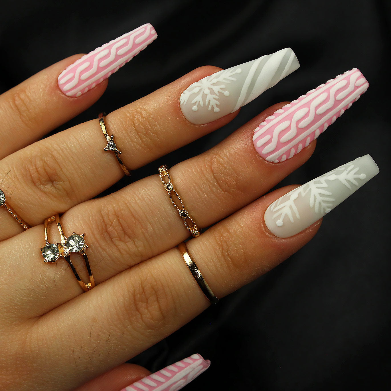 Cozy Matte Cable Knit Nails Cozy Matte Cable Knit Nails — Winter Wonderland Nails