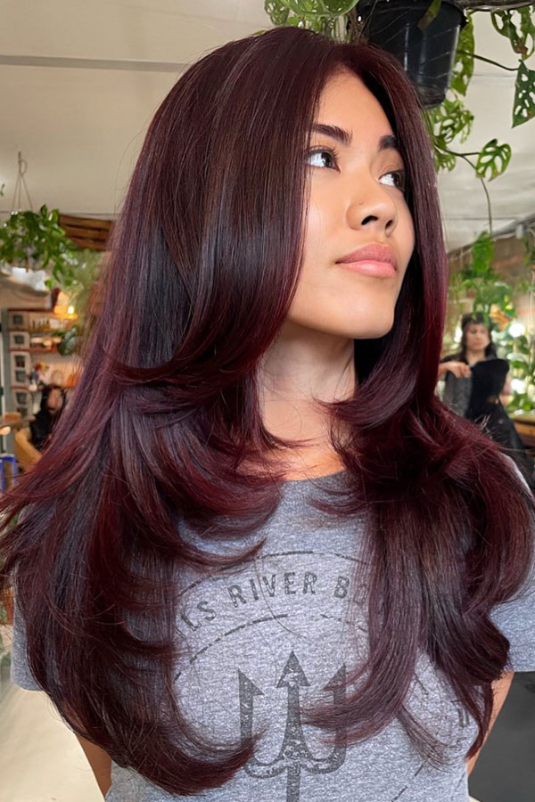 Burgundy With Plum Hints Burgundy With Plum Hints — Burgundy Hair Color