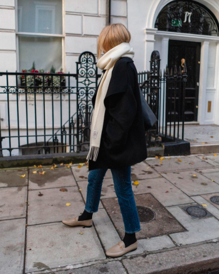 Oversized Coat with Chunky Scarf for City Chic Oversized Coat with Chunky Scarf for City Chic — Early Winter Outfits