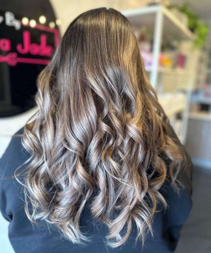 Dark Brown With Ash Blonde Highlights — Winter Highlights