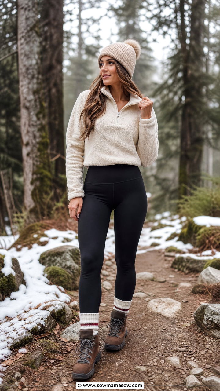 Cream Fleece Pullover for Cozy Warmth Cream Fleece Pullover for Cozy Warmth — Winter Hiking Outfits