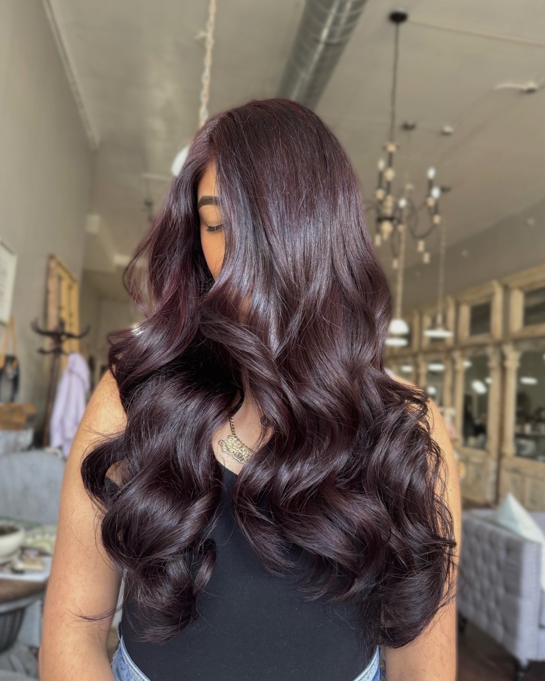 Dark Cherry Red with Subtle Brown — Cherry Cola Hair Color