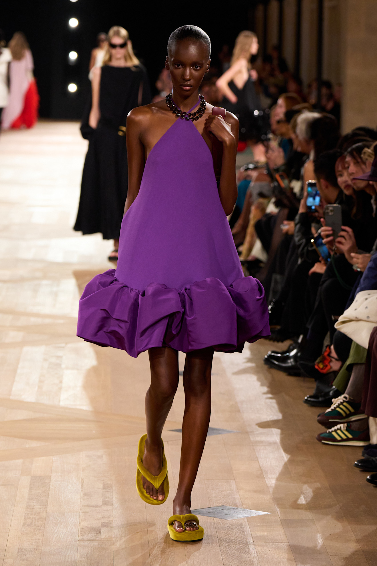 Avant-Garde Bright Purple Mini Dress with Dramatic Ruffled Hem Avant-Garde Bright Purple Mini Dress with Dramatic Ruffled Hem — Royal Purple Outfits