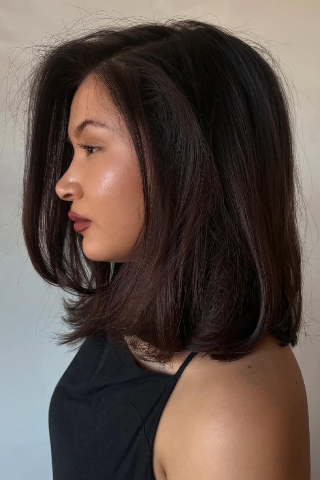 Sleek Side Part Espresso Lob Sleek Side Part Espresso Lob — Espresso Brown Hair