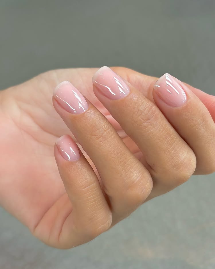 Vibrant Blue French Tips on Nude Vibrant Blue French Tips on Nude — trendy simple nail designs