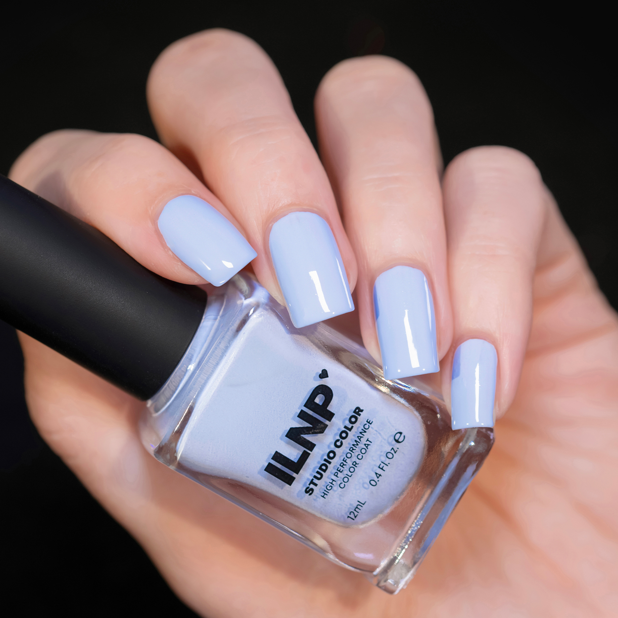 Glossy Pale Cornflower Blue Short Square Nails Glossy Pale Cornflower Blue Short Square Nails — Winter Nail Colors for Pale Skin