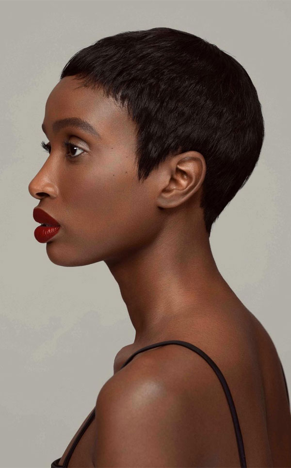Ultra-Sleek Black Cropped Pixie Ultra-Sleek Black Cropped Pixie — very short women haircuts