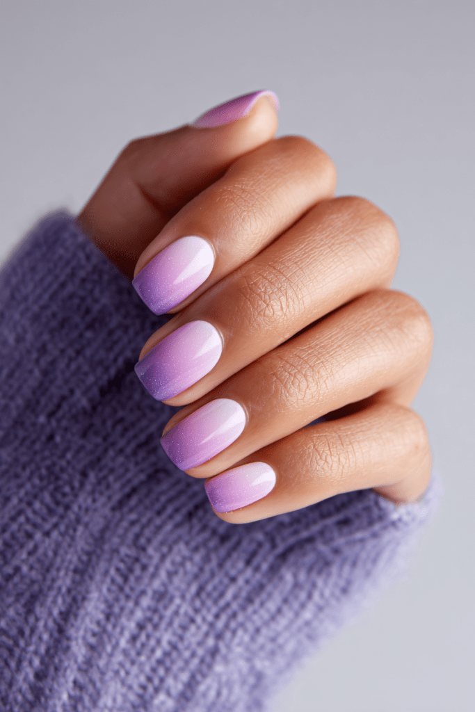 Pink to Lavender Ombre Oval Nails Pink to Lavender Ombre Oval Nails — Winter Squoval Nails
