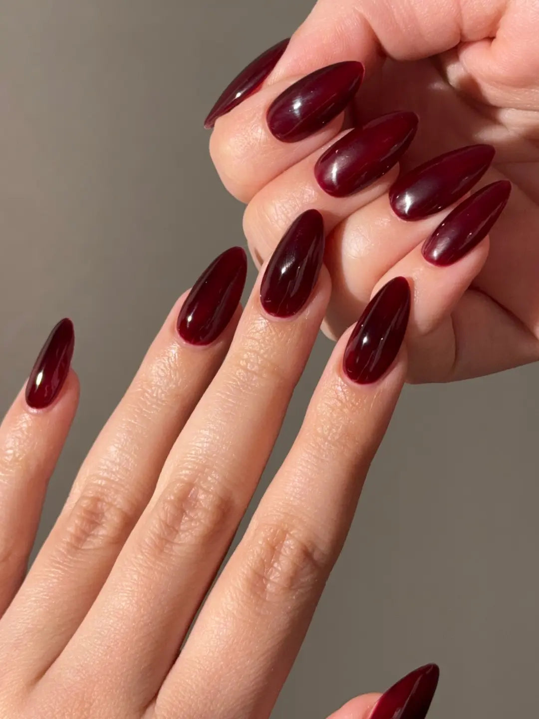 Jelly Red-Violet Almond Nails Jelly Red-Violet Almond Nails — Black Cherry Nails